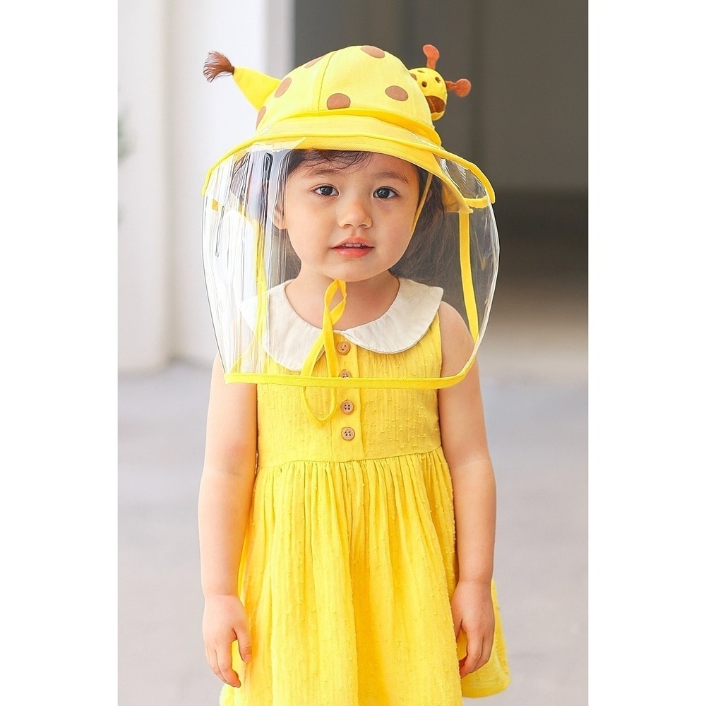 Kids Giraffe Protective Hat Face Shield Yellow Ages 1-5 New With Tags